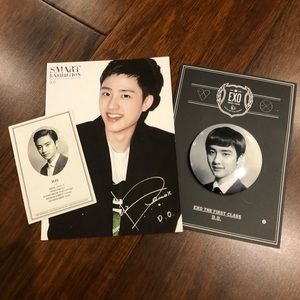 EXO D.O Kyungsoo Photocard+Postcard+Pinbutton Set Kpop K-pop